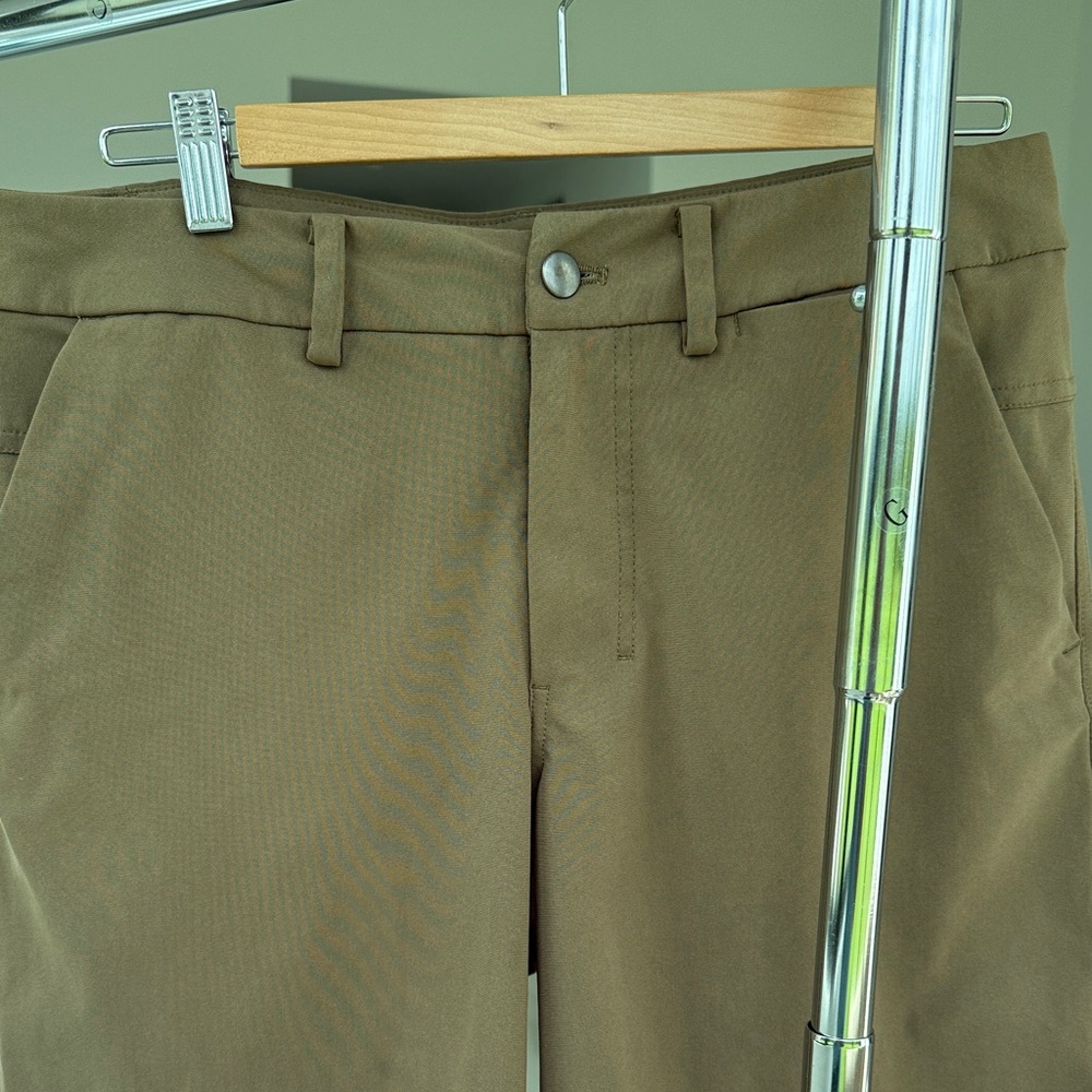 lululemon athletica olive green Flat Front Shorts